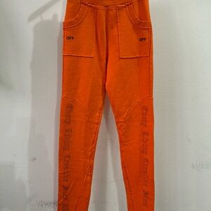 Limited Release Rare XS Off White X Vlone Virgil Abloe Orange Sweatpants